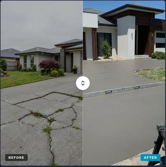 Concrete lifting before and after Buffalo NY